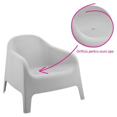 Scaun stivuibil, gri, plastic, SOKRA NEW