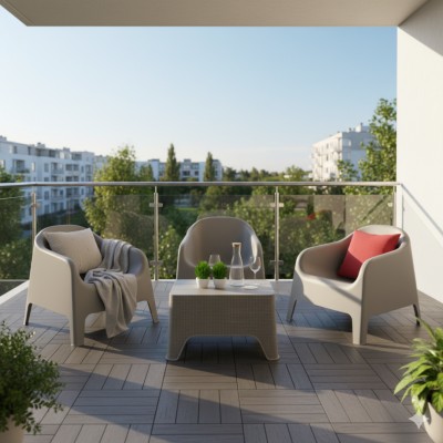 Scaun stivuibil, gri, plastic, SOKRA NEW