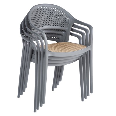 Scaun stivuibil, gri/bej, LADIS