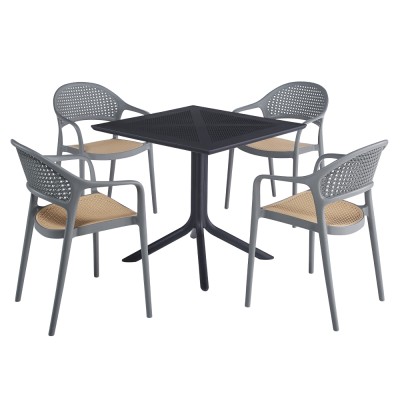 Scaun stivuibil, gri/bej, LADIS