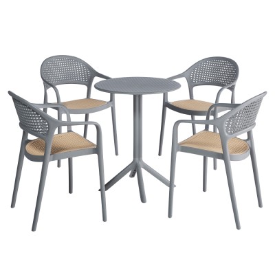 Scaun stivuibil, gri/bej, LADIS