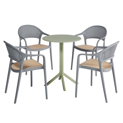 Scaun stivuibil, gri/bej, LADIS