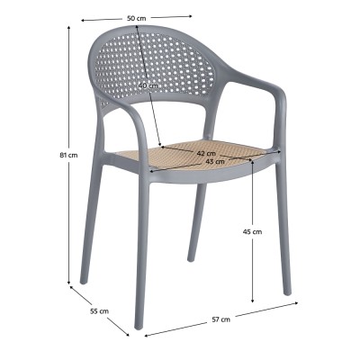 Scaun stivuibil, gri/bej, LADIS