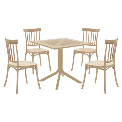 Scaun stivuibil, maro deschis, SAZEN NEW