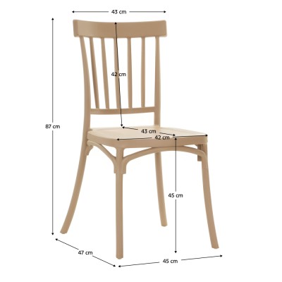 Scaun stivuibil, maro deschis, SAZEN NEW