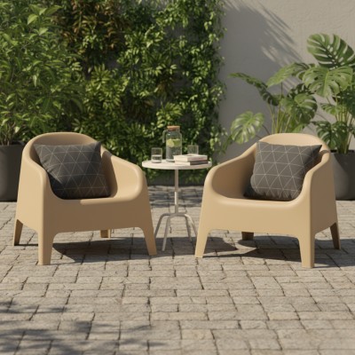 Scaun stivuibil, maro, plastic, SOKRA NEW