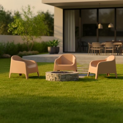 Scaun stivuibil, maro, plastic, SOKRA NEW