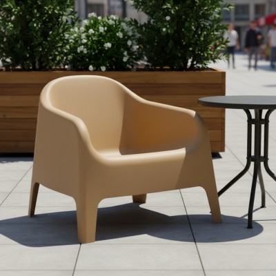 Scaun stivuibil, maro, plastic, SOKRA NEW