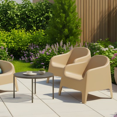 Scaun stivuibil, maro, plastic, SOKRA NEW