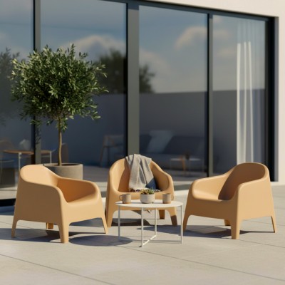 Scaun stivuibil, maro, plastic, SOKRA NEW