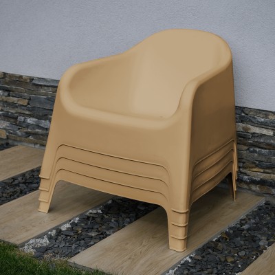 Scaun stivuibil, maro, plastic, SOKRA NEW