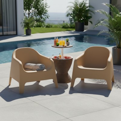 Scaun stivuibil, maro, plastic, SOKRA NEW