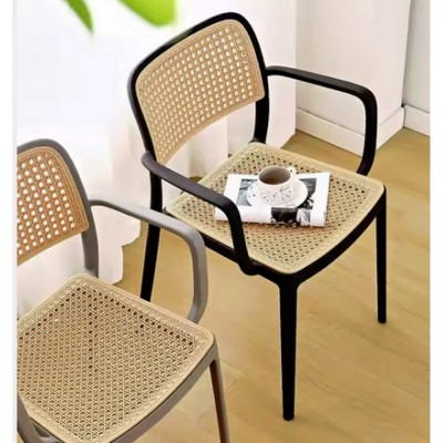 Scaun, stivuibil, negru/bej, RAVID  NEW TIP 2