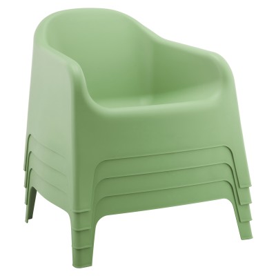 Scaun stivuibil, verde, plastic, SOKRA NEW