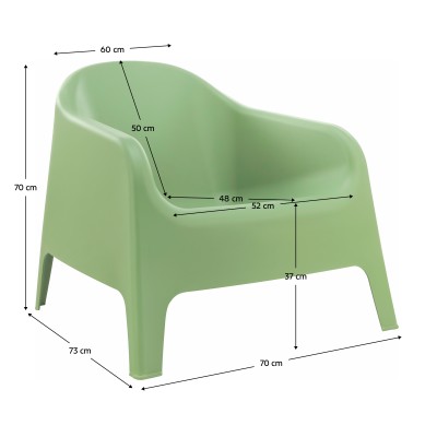 Scaun stivuibil, verde, plastic, SOKRA NEW