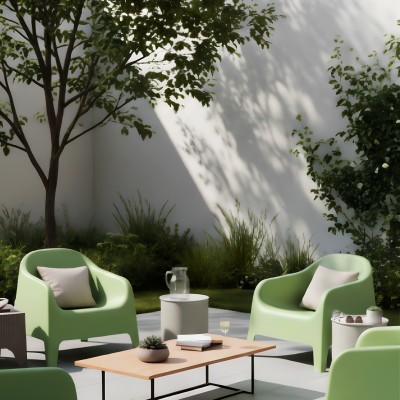 Scaun stivuibil, verde, plastic, SOKRA NEW