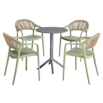 Scaun stivuibil, verde/bej LEXTON