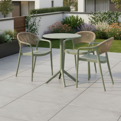 Scaun stivuibil, verde/bej LEXTON