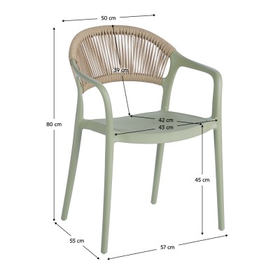 Scaun stivuibil, verde/bej LEXTON