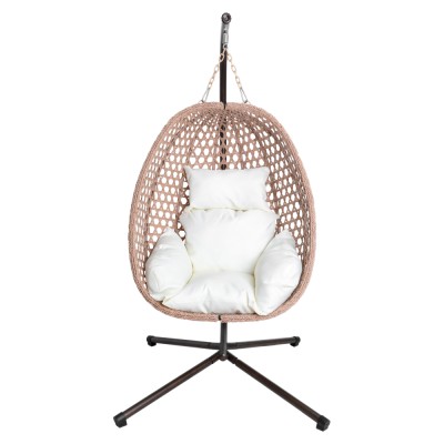 Scaun suspendat, pliabil, cupru/bej/crem, SANAN