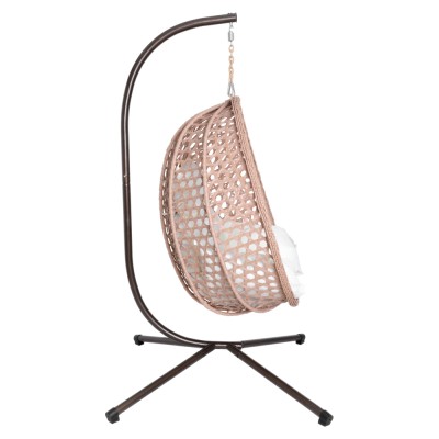 Scaun suspendat, pliabil, cupru/bej/crem, SANAN