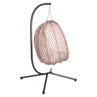 Scaun suspendat, pliabil, cupru/bej/crem, SANAN