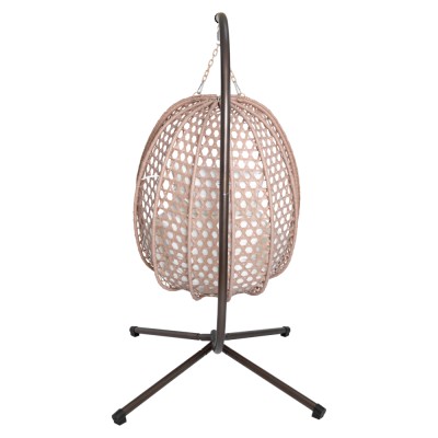 Scaun suspendat, pliabil, cupru/bej/crem, SANAN