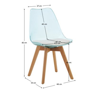 Scaun, verde transparent, acrilic/piele ecologică/fag, BALI 3 NEW
