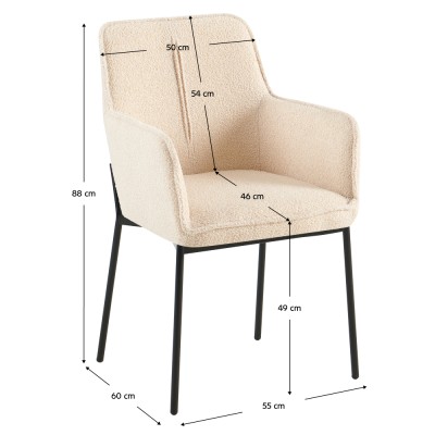 Scaunul de design, bej/negru, REMOND