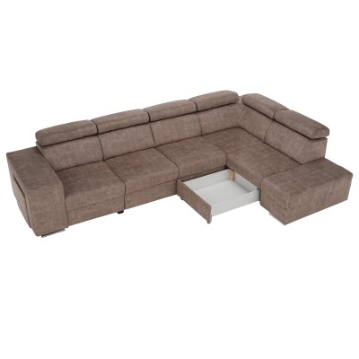 Set canapea, bej, pe dreapta, MALAGA BIG