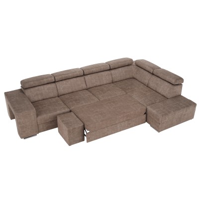 Set canapea, bej, pe dreapta, MALAGA BIG