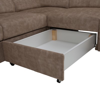 Set canapea, bej, pe dreapta, MALAGA BIG