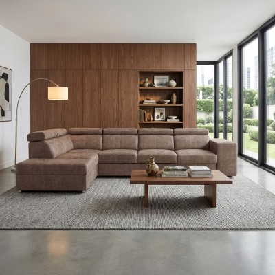 Set canapea, bej, pe stânga, MALAGA BIG