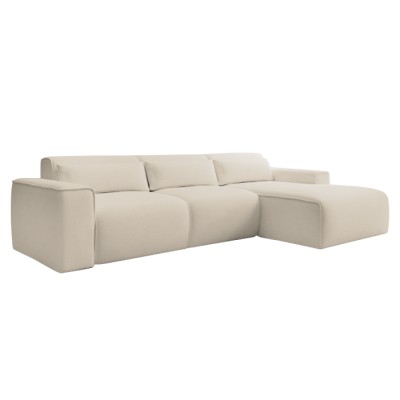 Set canapea de colţ, bej, pe dreapta, LORENY ROH