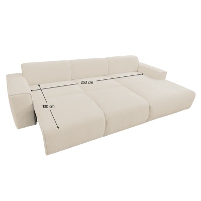 Set canapea de colţ, bej, pe dreapta, LORENY ROH