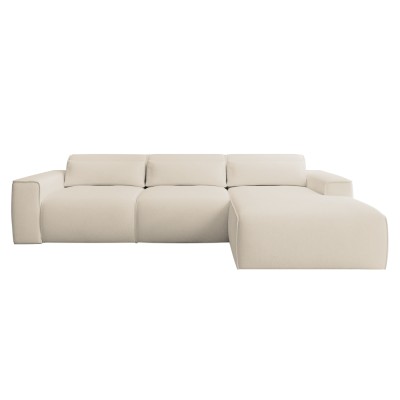 Set canapea de colţ, bej, pe dreapta, LORENY ROH