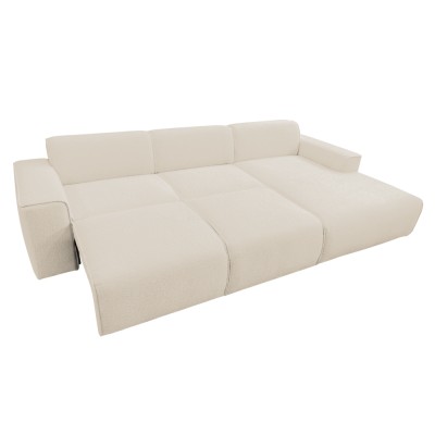 Set canapea de colţ, bej, pe dreapta, LORENY ROH