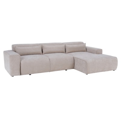 Set canapea de colţ, bej, pe dreapta, LORENY ROH