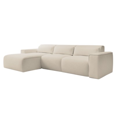 Set canapea de colţ, bej, pe stânga, LORENY ROH