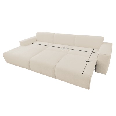 Set canapea de colţ, bej, pe stânga, LORENY ROH
