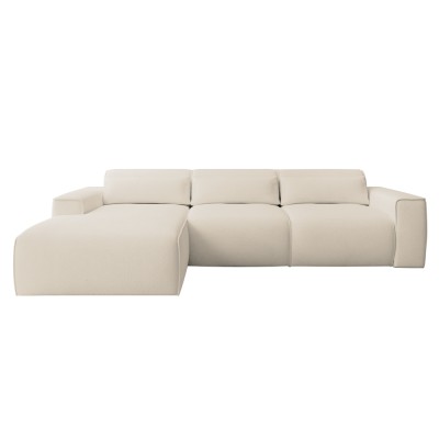 Set canapea de colţ, bej, pe stânga, LORENY ROH