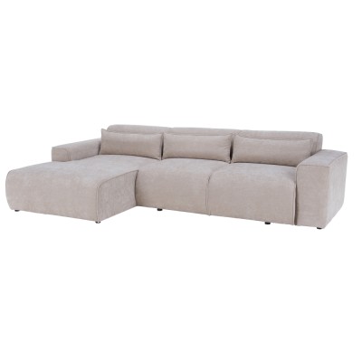 Set canapea de colţ, bej, pe stânga, LORENY ROH