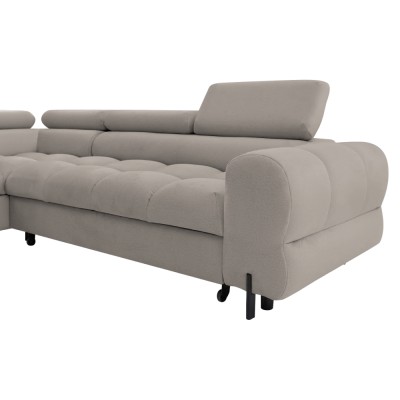 Set canapea de colţ, bej Taupe, pe stânga, BERON ROH