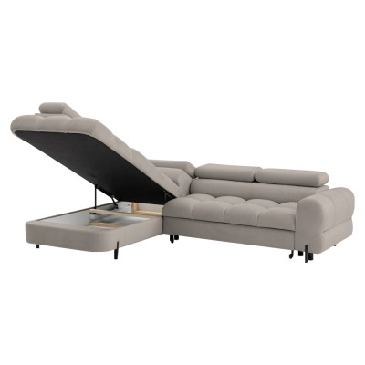 Set canapea de colţ, bej Taupe, pe stânga, BERON ROH