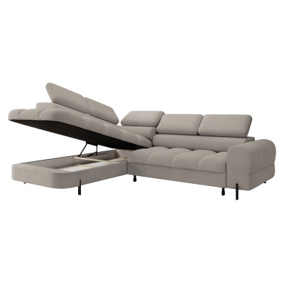 Set canapea de colţ, bej Taupe, pe stânga, BERON ROH