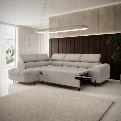 Set canapea de colţ, bej Taupe, pe stânga, BERON ROH