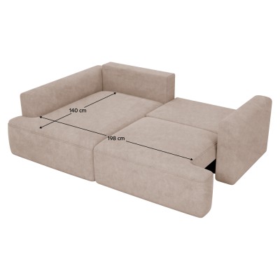 Set canapea de colţ, bej Taupe, pe stânga, SOUL ROH