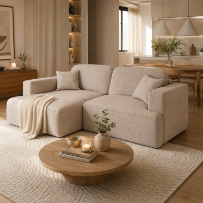 Set canapea de colţ, bej Taupe, pe stânga, SOUL ROH