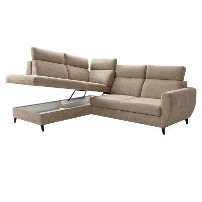 Set canapea de colţ, gri-maro Taupe, pe stânga, ROTTO ROH