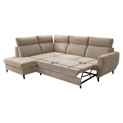 Set canapea de colţ, gri-maro Taupe, pe stânga, ROTTO ROH